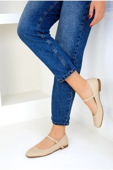 Beige Women Ballerinas 18896