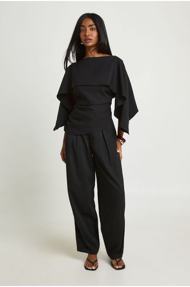 Cape Overlay Top - black
