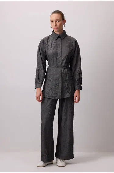 CRUSHED SHIRT TROUSER SET