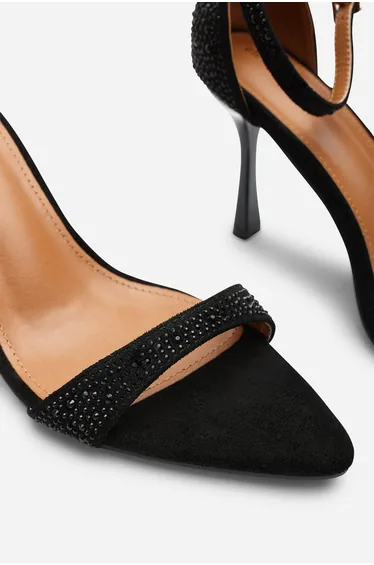 Wilma Black Embellished Pointed Stiletto Heels