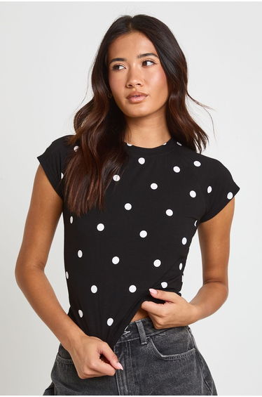 Polka Dot Baby T-Shirt - black