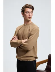 GRIMELANGE EDMUND Men's Sleeve Printed, Elastic Hem with Stopper, Crew Neck, Mink Sweatshirt - 4