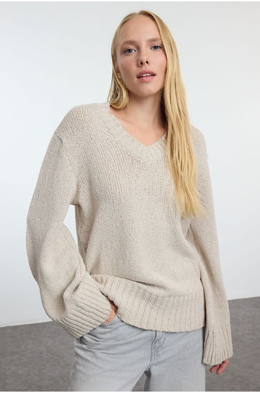 Stone More Sustainable Wide Pattern Basic Knit Sweater