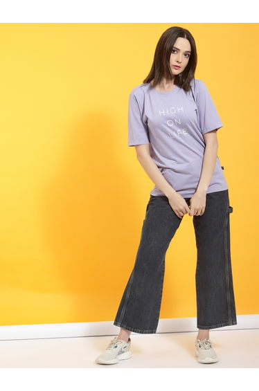 Purple Short Sleeve Oversized T-Shirt