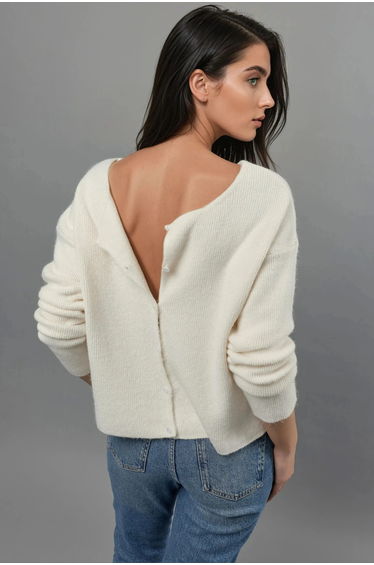 Ultra Soft Crew Neck Buttoned Dual-use Cardigan