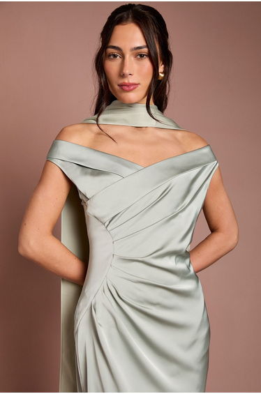 Sage Satin Scarf