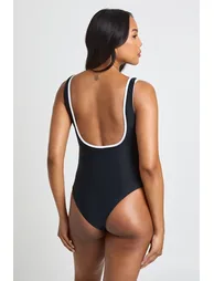 Maternity Contrast Plunge Swimsuit - black - 3