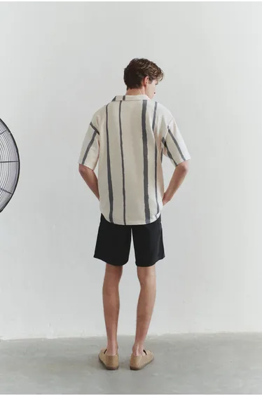 Limited Edition Stone Oversize/Wide Cut Polo Neck T-shirt