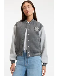 Short Bomber Jacket with Press-Stud Fastening - 1