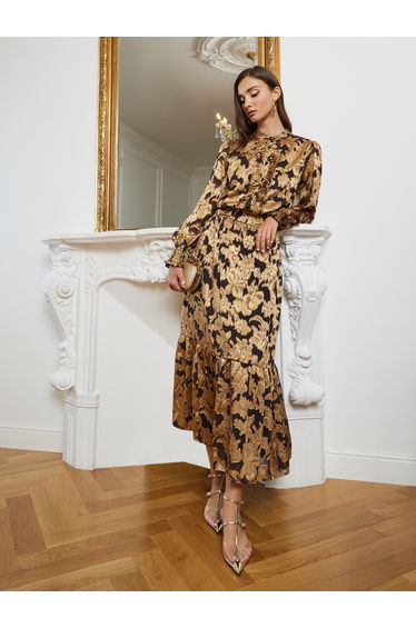 Women Jacquard Top and Skirt Co-Ords