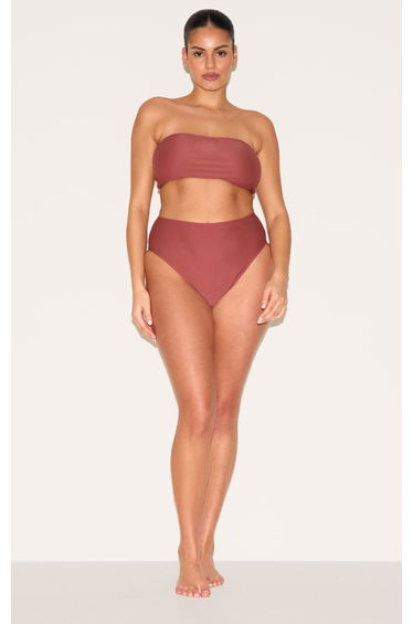 Plus Rust Basic Bandeau Bikini Top