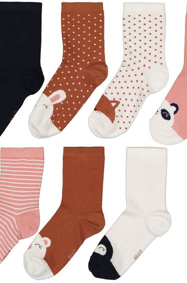Pack of 7 Pairs of Socks with Animal Print in Cotton Mix