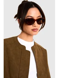 Tortoiseshell Rectangular Sunglasses - brown