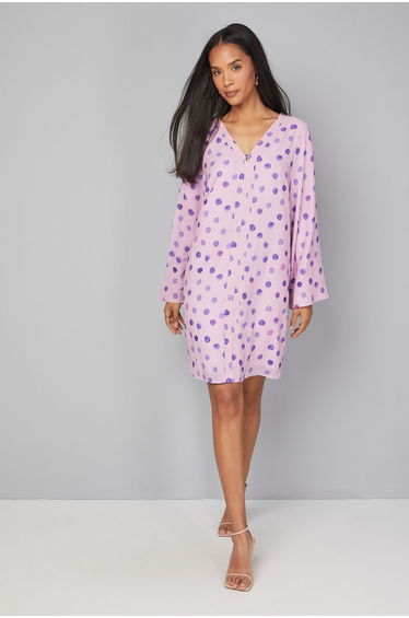 Polka Dot Zip Shift Dress
