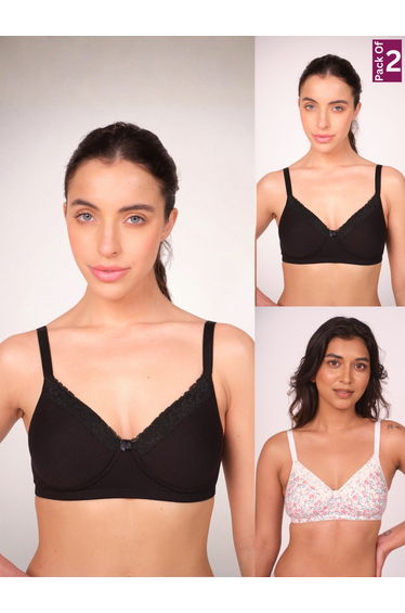 Pack of 2 - Lightly Padded Cotton T-Shirt Bra