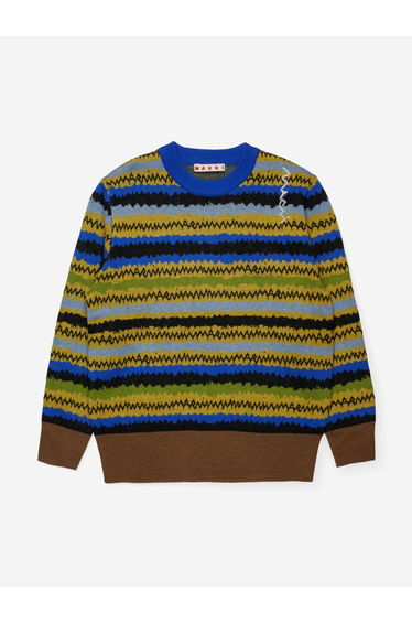 Kids Striped Wool Knit Jumper in Multicolour