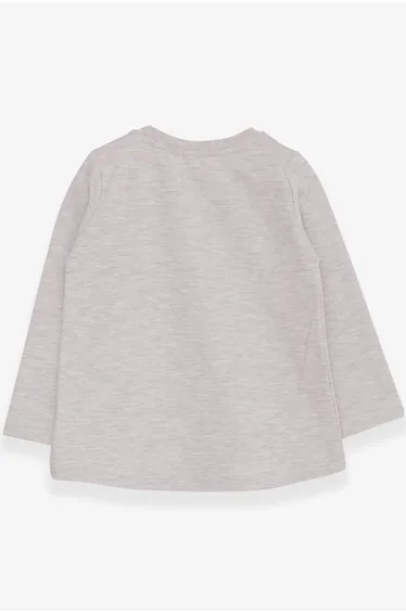 Baby Girl Sweatshirt Cute Unicorn Print Beige Melange