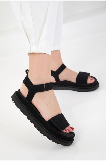 Black Suede Women's Sandals