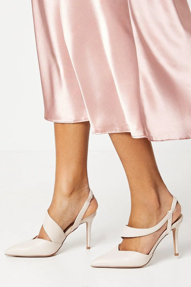 Evie Asymmetric Pointed Stiletto High Heel Court Shoes