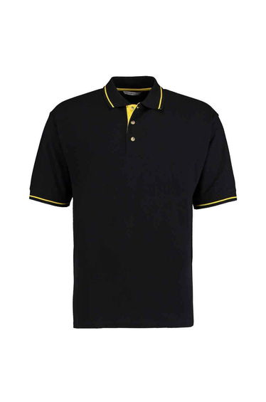 Kustom Kit Mens Polo Shirt - Black/Yellow