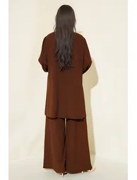 BDART Textured Long Sleeve Tunic and Wide Leg Pants Set - 3