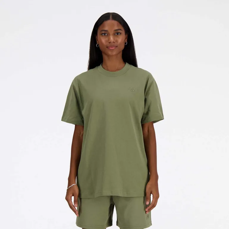 Women's New Balance Athletics Jersey T-Shirt in Green - 1
