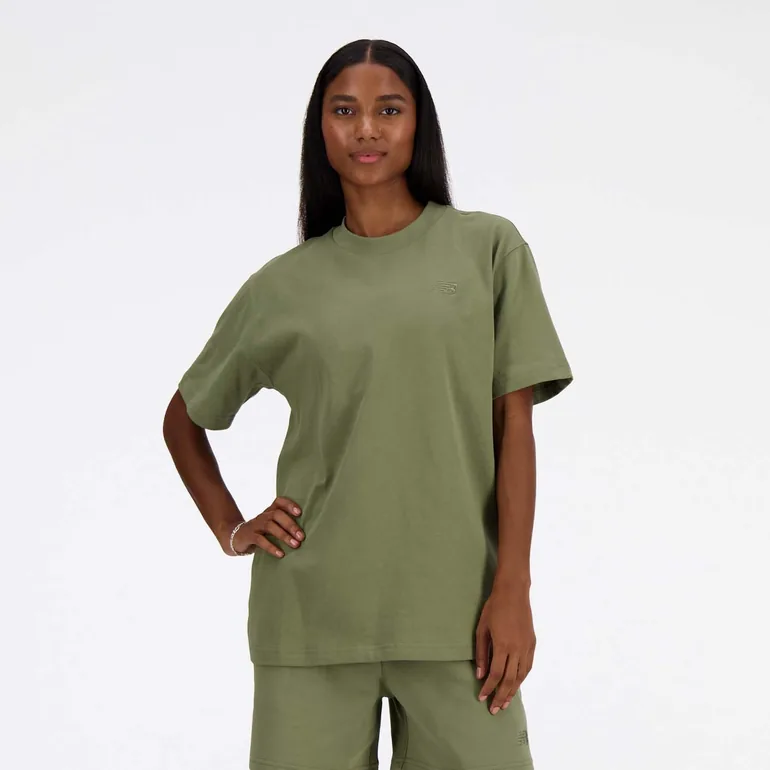 Women's New Balance Athletics Jersey T-Shirt in Green