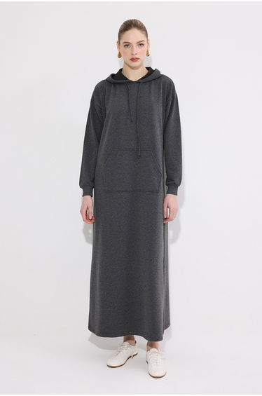 HOODED KNIT DRESS