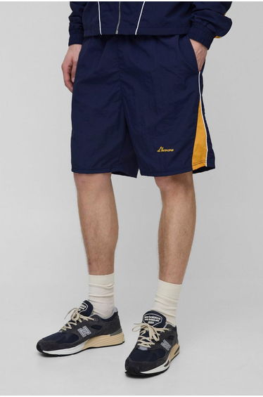 Tall Crinkle Nylon Panelled Relaxed Shorts - navy