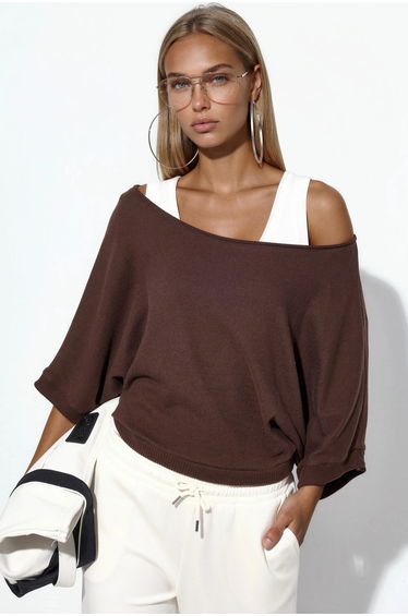 BUSEM Women's Ribbed Crew Neck Jumper