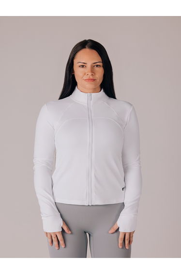 Women White Comfort Training Jacket