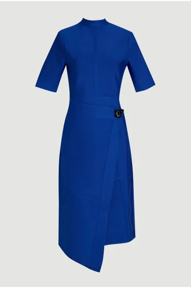 Figure Form Bandage Asymmetric Knit Midi Dress