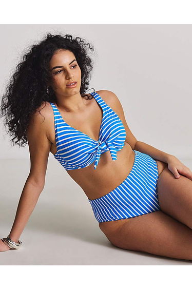 High Waist Stripe Bikini Brief