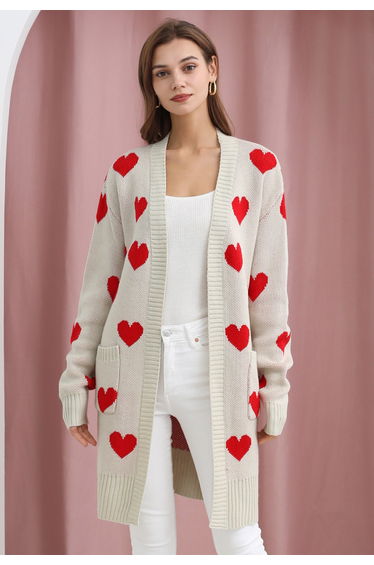 Love Embrace Open Front Knit Cardigan in Ivory