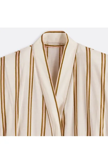 Georgio Kimono Bathrobe in Cotton Veil