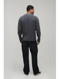 Leopard Varsity Applique Relaxed Fit Jeans - washed black - 1