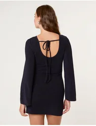 Glitter Mini Dress With Back Tie - 2