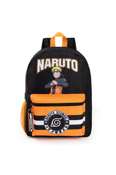 Naruto: Shippuden Hokage Printed Backpack - Black/Orange