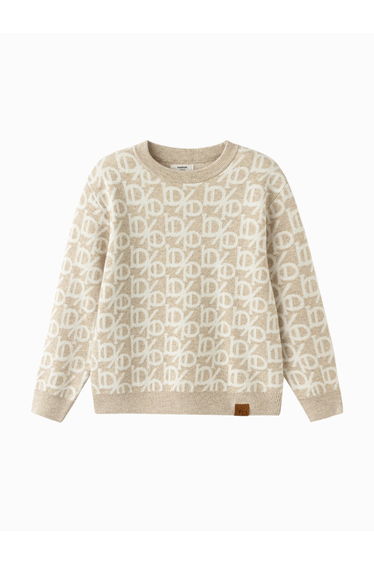 Boys' Knit Sweater with Allover Pattern