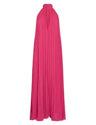 فستان ماكسي بليسية بياقة عالية - زهري - 4