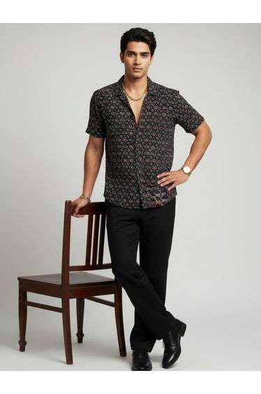 Men Classic Floral Printed Casual Shirt