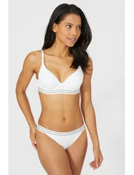 Cotton Casual High Apex Bra - white