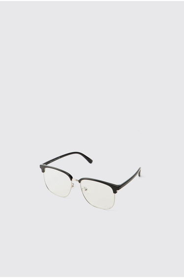 Clear Frame Clubmaster Sunglasses - brown