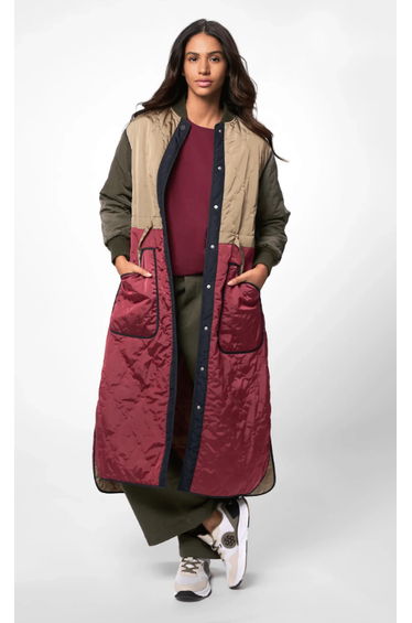 Quilted Maxi Coat - SEASONAL MULTICOLOR