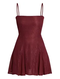 Plum Lace Square Neck Mini Shift Dress - 4