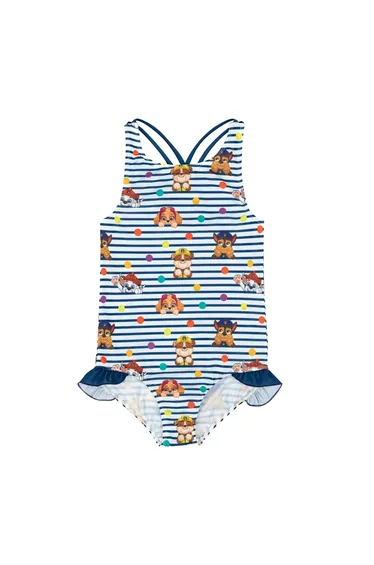 Paw Patrol Girls Striped One Piece Swimsuit