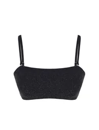 Black Strapless Silvery Bikini Top - 4
