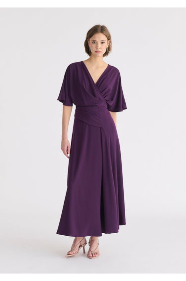 Flare Sleeves Maxi Wrap Dress