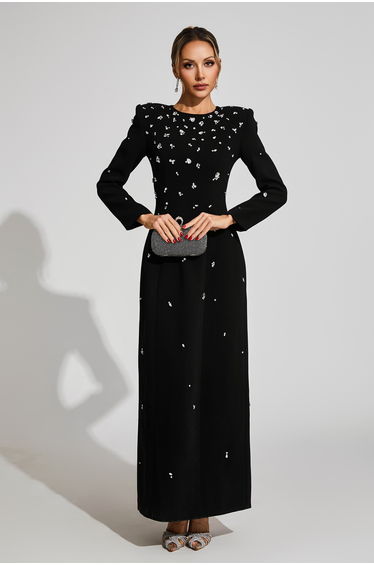 Mandela Black Diamond Long Sleeve Dress