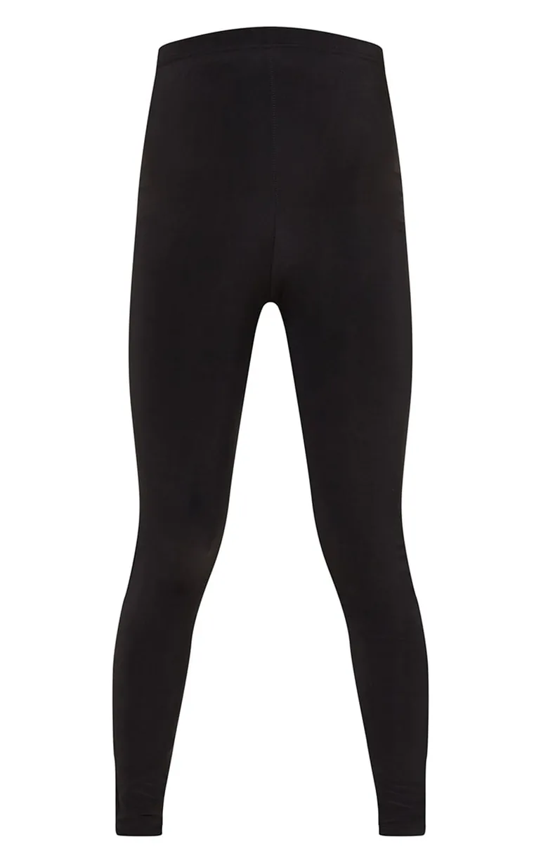 Maternity Black High Waist Slinky Leggings - 4